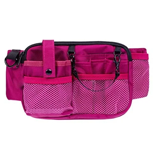 Nurse Waist Organizer with Mesh Pockets and Tape Strap construction and compartment detail 12