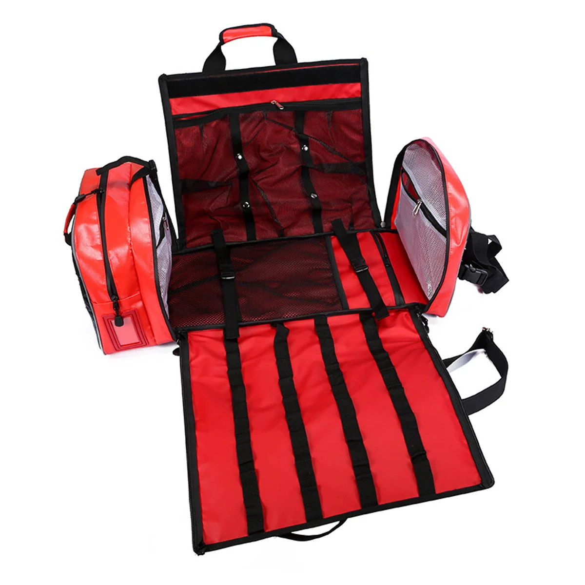 Convertible Duffel for Foldout Tool Organization construction and compartment detail 4