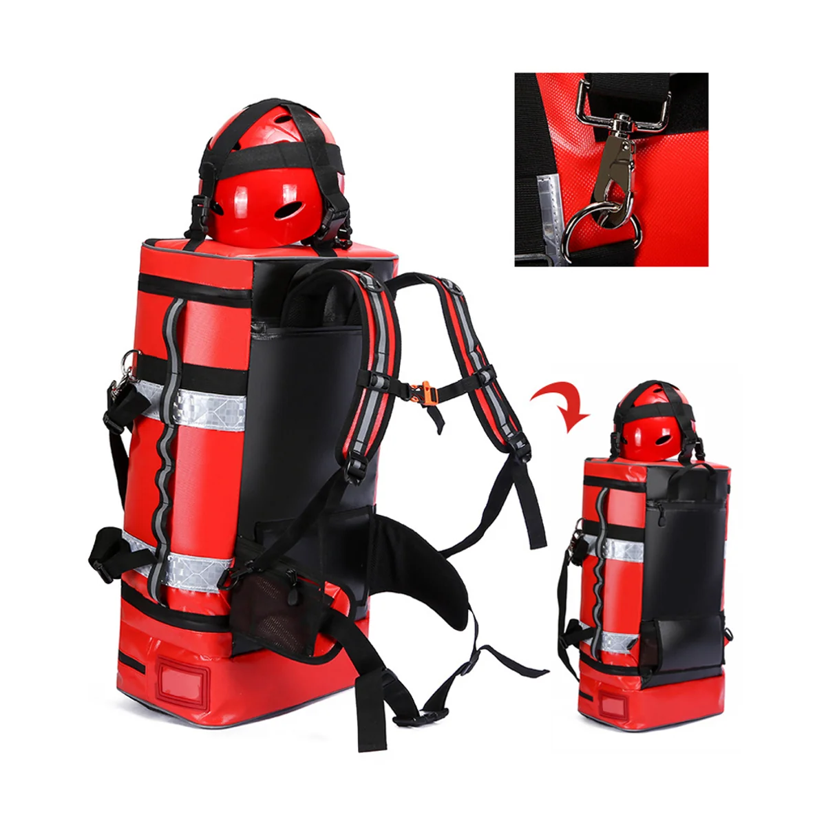 Convertible Duffel for Foldout Tool Organization construction and compartment detail 6